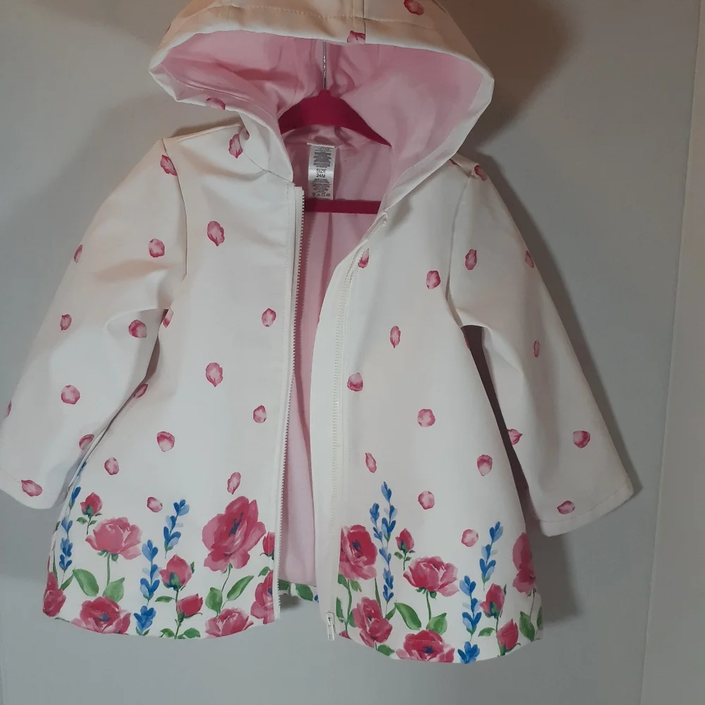 3pc Little Me Girls Hooded Raincoat Outfit